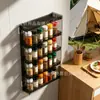 Estante de almacenamiento de pared para uso doméstico, estante multicapa desmontable para frascos de especias y condimentos, organizador de condimentos para cocina