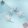 Pendientes Evelle Fashion de estrella de cinco puntas, redondos y sencillos, de plata de ley S925 con baño de platino, a la moda para mujer, combinables con todo.