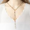 Colar de borla de diamante longo elegante francês transfronteiriço oco em forma de coração mostrar colar mulheres