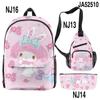 3D Nuevo Periférico Impreso Sanrio Merlot Bolso Mochila Bolso Cruzado Bolsa para Lápices Set Impreso de Tres Piezas