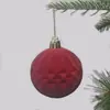 Bola de Natal com Flocagem Transfronteiriça Enfeites de Natal Vermelhos Plástico Forma Irregular Forma de Abóbora Enfeites de Árvore de Natal Atacado