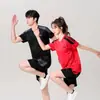 Nuevo Traje de Bádminton para Hombres y Mujeres, Transpirable de Secado Rápido, Manga Corta de Seda de Hielo, Shorts, Ropa de Entrenamiento para Competición de Verano, Ropa Casual