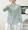 Moda Primavera 2026 Elegante Camisa Rosa Floral de un Solo Botón Manga Larga para Mujer Casual Estilo Fresco Top Venta al por Mayor