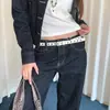 Estilo Punk Y2K Hebilla de Estrella con Remaches Cinturón sin Agujeros para Mujer Estilo Chica Picante de Nicho Cinturón de Cuero con Hebilla de Metal Cinturón para Jeans