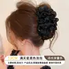 Presilha de Cabelo para a Parte de Trás da Cabeça com Acabamento de Luxo, Grampo Exquisito para Penteados Presos, Presilha Elegante para Cabelos Volumosos, Acessório de Cabelo Presilha de Tubarão de Tecido Xadrez