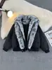 Rey Lobo Polar Sentado en una Montaña Chaqueta de Algodón Falsa de Dos Piezas con Cuello de Piel para Hombre, Engrosada, Cálida, Holgada, Versátil Abrigo de Algodón, Chaqueta de Moda para Hombre