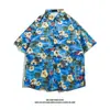 Camisa Hawaiana de Manga Corta Camisa de Manga Corta para Hombre Verano Nuevo Playa Camisa Floral Ropa de Pareja Camisa Holgada