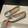 Sapatos Mary Jane Rasos Quadrados Estilo Doce, Moda Primavera Slip-On com Laço Sapatilhas Planas Casuais