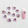 Novos acessórios de nail art de pêssego com fundo transparente bicolor, celebridade da internet, borda dourada, coração de cor mista transparente, acessórios para capa de celular DIY