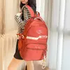 Mochila Nova de Grande Capacidade com Múltiplos Bolsos e Contraste de Cor com Pequena Bolsa Pendurada, Mochila Escolar Unissex para Meninos e Meninas