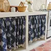 Cortina de gabinete pastoral estilo francés, cortina divisoria de cocina, cortina pequeña decorativa para casa de huéspedes, cortina de puerta para uso doméstico sin perforaciones