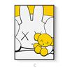 Pintura Decorativa Moderna Master Kaws Pitufos Dibujo Animado Abstracto Simple Moda Nórdica Habitación Infantil Pared Sala de Estar Pintura Colgante