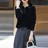 Suéter de Punto de Lana Nuevo para Mujer Otoño/Invierno 2026 Cuello Redondo Jersey de Bloques de Color Tejido de Punto Manga Larga Estilo de Nicho