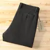 Calça Masculina de Lã Grossa Quente Outono Inverno Lã Calças de Lã Elásticas Lixadas Não Amassam Corte Reto Solto Business Casual