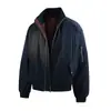 Chaqueta de Algodón Jack's para Hombre Color Noche Oscura Roja Corte Slim Tres Pruebas Cálida Cuello Alto Chaqueta de Vuelo Abrigo de Algodón