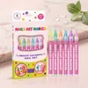 Set de Plumas para Uñas, Adecuado para Principiantes, Fácil de Usar, Suave y Conveniente para el DIY Diario, Set de Plumas de Pintura para Uñas Multicolor