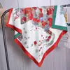 Pañuelo Cuadrado para Mujer de Estilo Francés Lujo Ligero con Patrón de Espiga 70X70 con Estampado de Posicionamiento, Doble Cara con Colores Coordinados y Diseños Diferentes, Versátil Chal, Pañuelo para la Cabeza y Bufanda