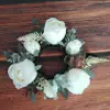 Corona de Portavelas de Flor de Rosa Simulada, Corona de Peonías, Decoración de Boda, Decoración de Mesa, Accesorios para Fotografía