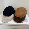 Gorra de pico lisa de color sólido vintage para hombres y mujeres, sombrero de artista estilo otoño nuevo, boina de color sólido que hace que la cara se vea más pequeña, moderna