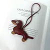 Colgante de perro salchicha lindo, colgante de bolsa de cachorro de cuero estilo Ruth de dibujos animados, llavero de pareja, decoración de coche