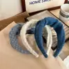 Faixa de Lã Retrô Preguiçosa de Inverno Cedo Celebridade da Internet Elegante Topo Craniano Alto Grampo de Cabelo de Aba Larga Faixa de Cabelo de Tricô Plissada Feminina