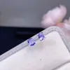 ¡Aretes de Tachuela de Tanzanita Natural, Morado Sedoso, Color Fuego Chispeante en Todo el Cuerpo, Plata 925 Incrustada con Precisión! Piedra Principal 4*5mm
