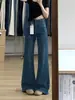 Calça flare jeans estampada com estrelas e strass retrô para mulheres, tamanho plus size de verão, corte solto, modelagem que emagrece, calça bootcut não apertada
