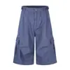 Pantalones Cortos Casuales de Trabajo Funcionales Desconstruidos para Exteriores, Bolsillos Múltiples, Verano para Hombre, Nueva Llegada, Lavados, Simples, Pierna Ancha, Cortos para Mujer