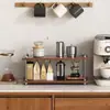 Estante de almacenamiento multifuncional estilo retro para sala de estar, portavasos, especiero de cocina, organizador de cosméticos, alto valor estético