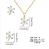 Aretes de Cobre Perla Brillante Set de Joyería Hoja de Arce No se Desvanecen para Mujer Lujo Ligero Gama Alta Joyería al por Mayor Transfronteriza