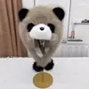 Chapéu de Panda Realista Fofo de Inverno para Pais e Filhos, Chapéu de Pelúcia com Proteção para Orelhas ao Ar Livre, Chapéu de Panda Espessado Quente à Prova de Vento