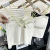 Paquete de Perchas Camisola de Verano Sin Costuras Espalda Cruzada Copa Fija Sexy Cuello Bajo Puro Doble Tirante Envoltorio para el Pecho