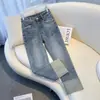Jeans Azules Rectos Vintage para Mujer Primavera y Otoño Nuevos de Cintura Alta Aspecto Delgado Pantalones Largos Pantalones de Tubo de Mezclilla para Mujer Elásticos