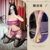 Qiaozi Lencería Sexy Uniforme Sexy Encaje Tres Puntos Pijama Malla Entrepierna Abierta Transparente Traje 344