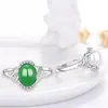 Anel de prata de lei S925 com ágata e calcedônia, moda feminina, anel aberto de alto requinte, joia de jade antigo, atacado