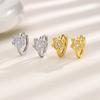 Arete de aro con oreja de gatito lindo incrustado de diamantes, estilo chino, tesoro de la suerte, moneda de cobre rica, arete de moneda hueca, aretes de gato