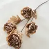 Tonos marrón claro boda salón de bodas materiales florales accesorios de techo de hotel ramos artificiales colores de otoño retro color té con leche flores artificiales