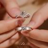 Anillo de Pareja Coronas para Amor Anillo de Diamante de Circón de 1 quilate de Cuatro Garras Par para Hombres y Mujeres Anillo de Boda Corona Apertura Anillo de Par
