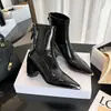 Botas elásticas de tacón grueso de 5.5 cm con punta fina, nueva moda 2026, botas versátiles, elegantes y adelgazantes, botines extremadamente cómodos que aumentan la altura