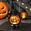 Lanterna de Abóbora Portátil para Halloween Decoração de Cena Adereços Lâmpada a Óleo Pequena Luminosa Retro LED Enfeite de Decoração de Bolo