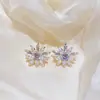 Nuevos Pendientes Pequeños Personalizados de Flor de Copo de Nieve de Aguja de Plata 2026 para Mujer, Pendientes Elegantes de Alta Gama Estilo Coreano Moda Urbana