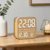 Novo relógio de lâmpada de aquecimento para decoração de casa, relógio eletrônico multifuncional com imitação de grão de madeira, despertador eletrônico LED, best-seller transfronteiriço 8061