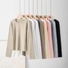 Outono Feminino Manga Longa Fio de Elastano 220g (Algodão de lycra) Ombro Regular Manga Longa # Shj-1013T
