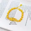 Pulseira banhada a ouro com flor desabrochando, mesmo estilo, para mulheres, nicho, sensação de alta qualidade, galho e folha de flor de rosa imitação de ouro, ornamento de mão