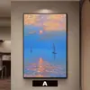 Pintura de Paisagem Moderna Minimalista Personalizada para Sala de Estar, Sala de Jantar e Hall de Entrada