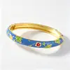 Pulsera de Flor Pequeña Esmaltada en Cloisonné Suministro Directo de Fábrica en Stock, Pulsera Esmaltada Estilo Chino Nuevo, Joyería de Nicho al por Mayor
