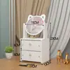 Espelho de maquiagem portátil para meninas, espelho de maquiagem de mesa de celebridade da internet, penteadeira de dormitório estudantil, espelho simples com caixa de armazenamento