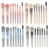 Kit de Pincéis de Maquiagem para Iniciantes, Conjunto Completo de 8 Mini Pincéis para Pó, Pincéis para Base, Pincéis para Sombra, Pincéis de Cerdas Macias com Cabo de Madeira