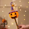 Bolso de Halloween Linterna de Calabaza Palo Giratorio Luminoso Material Hecho a Mano DIY Accesorios de Jardín de Infancia Pequeños Regalos para Niños