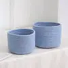 Cesta para Ropa Sucia Tejida con Cuerda de Algodón, Cesta de Almacenamiento de Escritorio para Llaves, Cartera, Objetos Pequeños, Artículos Varios, Cesta de Almacenamiento Tejida a Mano